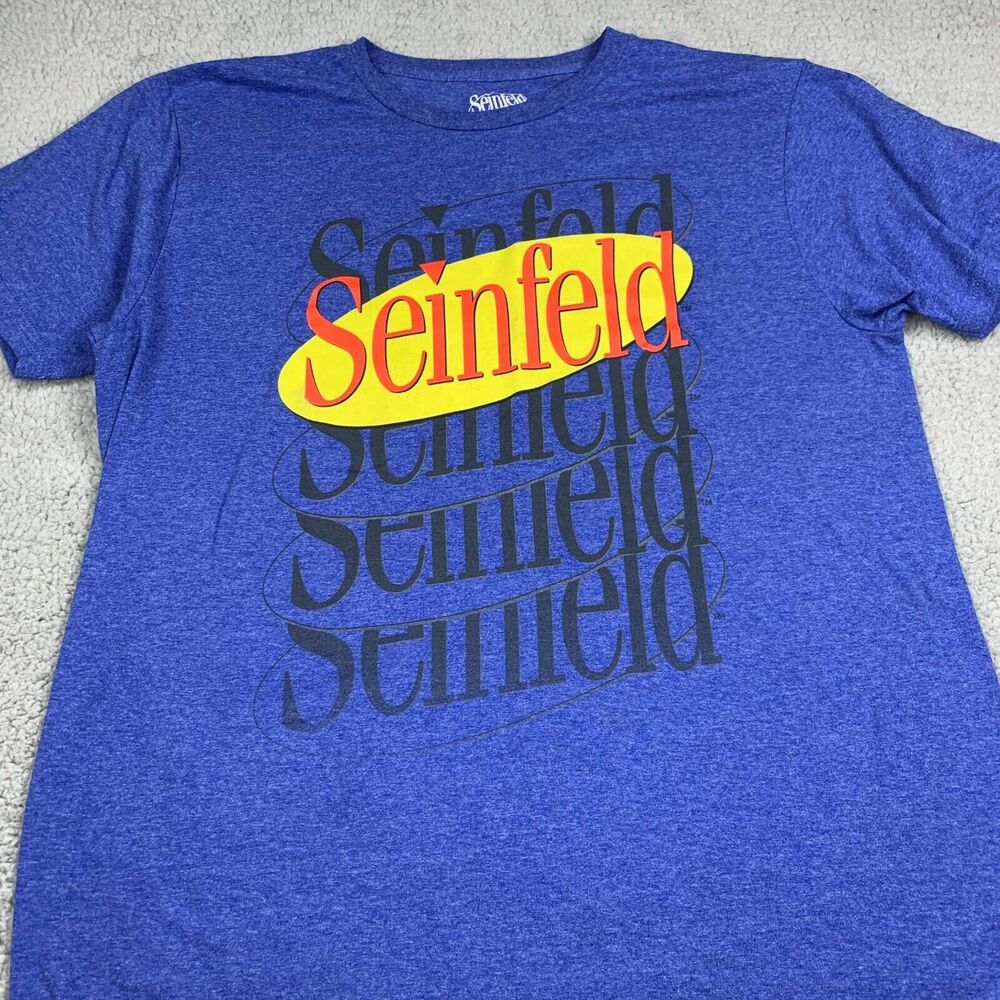 Seinfeld T Shirt Blue Seinfeld Large Master of Domain Soft Short Sleeve Unisex